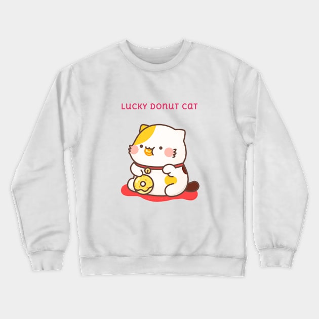 Lucky donut cat Crewneck Sweatshirt by @muffin_cat_ig